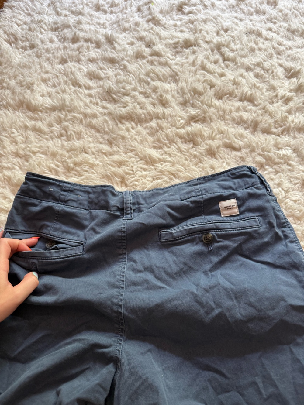 American Eagle Outfitters Navy Flat-Front Casual Shorts - Picture 5 of 6